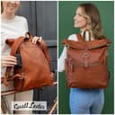 Gusti Rucksack Leder Milo Vintage Leder Rucksack Herren Damen mit Laptopfach wasserdicht Handgepäck 15 Zoll Organizer AirTag-Fach robust business Schulrucksack - 5