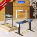 FLEXISPOT Höhenverstellbarer Schreibtisch Gestell, Elektrisch Tischbeine mit 2 Motoren & LED-Höhenanzeige & 4 Speicherfunktionen, inkl. 2 Haken & Kabelmanagement, Schwarz - 3