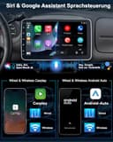Timzeit Autoradio mit Bildschirm Single DIN Auto Radio mit Navi Bluetooth Wireless CarPlay Android Auto DAB Plus Rückfahrkamera, 1DIN mit 10.1 Zoll drehbar Touchscreen Monitor, 2+64G Android 14 - 2