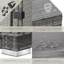 tectake® Poly Rattan Lounge, Outdoor Gartenmöbel Set mit Sofa, Sessel, Hocker und Tisch, variabel kombinierbar, Möbel wetterfest für 4-5 Personen, Balkonmöbel, Gartenlounge, Terrassenmöbel - grau - 5