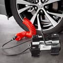 Amazon Basics Compresor de aire portátil Digital con pinza doble de batería, con estuche de transporte, Gris Oscuro - 6