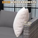 UDPATIO Rattan Garden Furniture Sets of 5,Corner Sofa Set 4 Seaters with Coffee Table,Outdoor Furniture Sectional Modular Combination with Cushion for Balcony,Patio,Grey - 3