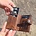Solo Pelle Leather Q-Wallet with Integrated Card Holder for 15 Cards and Suitable for Banknotes - Credit Card Holder with RFID Leather, Vintage brown + change compartment - 3