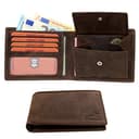 Diverso Cartera De Cuero En Horizontal Hombres Mujeres Bloqueo RFID Fa.Volmer Serie #Easycomfort (Marron) - 2