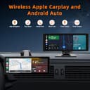 Senza Fili Autoradio, Wireless A-pple Carplay&Android Auto Portatile, 10.26 Pollici Stereo Auto HD Touch Screen, Car Radio with Mirror Link, GPS Navi, Bluetooth, FM, Siri, AUX, Airplay, Voice Control - 2