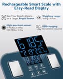 arboleaf USB Rechargeable Smart Body Fat Scale, High Precision Weighing Scale with Dual-Row LED Display, Digital Bathroom Scale with 14 Body Composition Metrics for BMI Muscle Mass, 400lb/180kg - 3