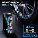 Inflador Ruedas Coche - Compresor Aire Portatil 150PSI con Linterna y Batería Recargable - para Coches, Motos, Bicicletas | Manómetro Digital | SOS Emergencia y Carga USB para Viajes Familiares - 2