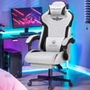 GTPLAYER Gaming Chair Fabric, High Back Computer Chairs with Footrest for Adults Ergonomic Lumbar Support Swivel PC Chair for Home Office (Gray) - 2