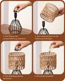 EDISHINE Lámpara de Mesa Vintage, con Pantalla Bohemia Tejida a Mano y Base de Hierro, Incluye Bombilla LED con Luz Blanca Cálida de 2700K, Ideal para Dormitorio, Sala de Estar y Oficina - 5