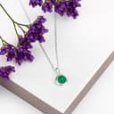 HENRYKA 925 Sterling Silver & Green Onyx Round Charm Necklace | Minimal Pendant | Bridesmaid Jewellery | Hypoallergenic Women's Jewellery with Gift Box - 4