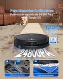 ECOVACS DEEBOT T80S Omni Robot Aspirador y Mopa, 24 800 Pa, OZMO Roller 2.0, Tecnología ZeroTangle 3.0, Mecanismo Triple Lift, Lav Mopa con Agua Cal a 40-75 °C, Secado Aire Cal, Negro - 2
