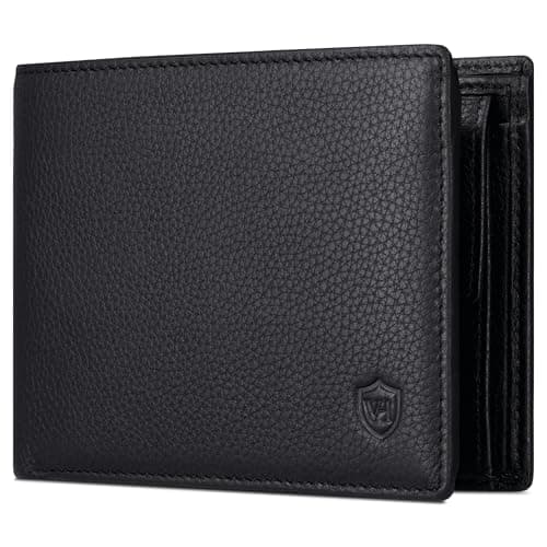 VON HEESEN Leder Geldbörse Herren mit RFID Schutz I Echtleder Geldbeutel für Männer I Münzbörse Portemonnaie Brieftasche Wallet Portmonee (Schwarz)