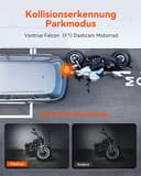 VANTRUE F1 Dashcam Motorrad 4K + 1080P, 5GHz WiFi Dashcam Auto vorne hinten mit GPS, HDR, WDR, Vollständig wasserdicht Motorrad autokamera, STARVIS Nachtsicht, 24Std. Parkmodus, Max. 512G - 5