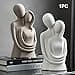 DASNTERED Modern Ceramic Sculpture Couple Statue Abstract Gift for Living Room Desk and Home Decoration - 4