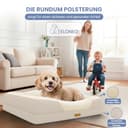 ELONEO orthopädisches Hundebett kleine Hunde - 76x51x17cm, Hundekorb mit Memory Foam, Hundematte wasserdicht und waschbar, Hundekissen, Hundematratze mit weicher Polsterung, Creme - 9