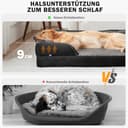 JOEJOY Cuccia ortopedica per cani di taglia media, in memory foam, rimovibile, lavabile, ortopedica, 89 x 64 x 17 cm, a forma di uovo, antiscivolo, colore nero - 2