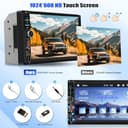 Double Din Wireless Apple CarPlay Android Auto Car Stereo 2 Din Radio with Bluetooth 7 Inch Touch Screen, FM, Video Output, Type-C/USB Fast Charging, USB/AUX/TF Input, SWC Mirror Link Backup Camera - 4