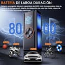 Compresor Aire Portátil 8000mAh, 150PSI Inflador Ruedas Coche, Inflador Eléctrico con Doble Alimentación Recargable, Pantalla Digital y Luz LED, Apagado Automático, para Coche, Moto, Bicicleta, Pelota - 3