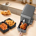 2 unidades de silicona para freidoras de aire caliente Ninja Foodi Max Dual Zone AF400EU, accesorios para airfryer ninja, 9,5 l, 10,4 L, molde de silicona para Ninja Double Stack XL SL400EUCP, forro - 6