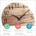 Plumeet Analoge Funk-Wanduhr, 30cm Rahmenlose Hölzerne Wanduhren mit Leisem Quarzwerk, Rustikale Landhaus-Walnuss-Uhren Dekorativ für Schlafzimmer Wohnzimmer, Nur für DE - 3