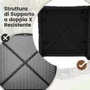 Yaheetech Set di 5 Mobili da Giardino in Rattan PE Mobili da Balcone con 2 Poltrone 2 Poggiapiedi 1 Tavolino in Vetro per Esterno Patio Terrazza Nero/Beige - 7
