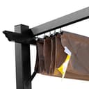 Outsunny Gazebo Pergola da Giardino 3x4m con Telo Scorrevole in Poliestere e Struttura in Alluminio, Grigio e Marrone - 8