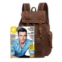 YuHan Unisex Vintage Casual Rucksack Canvas Rucksack Laptop Laptop MacBook Studenten Wandern Camping, braun, Mediam - 4