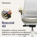 Sedia da ufficio ergonomica Steelcase Series 1 con supporto lombare LiveBack e braccioli 4D Truffle; Prodotto in Europa - 6