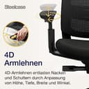 Steelcase Series 2 Ergonomischer Bürostuhl mit LiveBack Lumbalstütze, 4D-Armlehnen, anpassbarer Kopfstütze Onyx Schwarz, 72 x 64 x 127 - 6