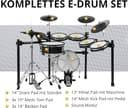XDrum DD-650 PLUS Mesh E-Drum Kit: batería electrónica con HiHat real, pad caja y bombo de 14" madera, 720 sonidos, 20 kits preset y 20 usuario, incluye rack, Black Sparkle. - 7