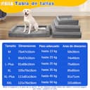 KSIIA Cama Perro Grande 91x68x16cm Cama Ortopédica para Perros, Sofá para Perros Lavable y Desenfundable, L-Plus Gris - 4