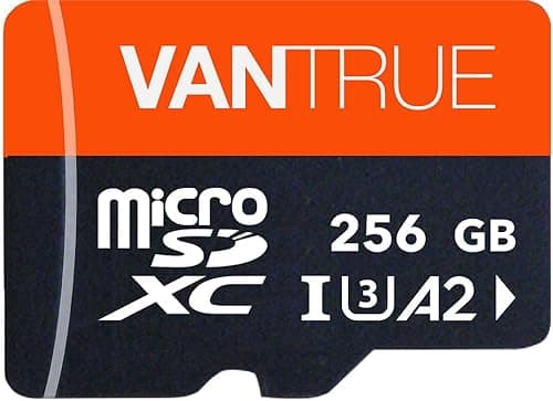 Vantrue - Tarjeta de Memoria microSDXC UHS-I U3 4K (256 GB, Compatible con Dashcam, Smartphone, Tableta, Cámara de Acción y Cámara de Vigilancia (256 GB)