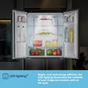 Fridgemaster MQ79394EB Freestanding American 4 Door Fridge Freezer 427L, Total No Frost, Inverter compressor, Black, 64.3D x 79.4W x 181.6H cm, E Rated - 13