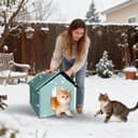 Cat Kennel – House Closed Waterproof to Rain – Den Shaped Cat Bed – for Kittens Calming Puppies During Sleep Travel Animals Winter Home Indoor and Outdoor Use - 2