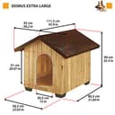 Ferplast DOMUS XL Casetta per Cani in Legno FSC - Tetto Apribile con Chiusura, Impermeabile & Anti-UV - Griglia Aerazione - Porta Antimorso in Alluminio - Piedi Isolanti - 121 x 78 x h 78,5 cm - 2