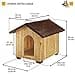 Ferplast DOMUS XL Casetta per Cani in Legno FSC - Tetto Apribile con Chiusura, Impermeabile & Anti-UV - Griglia Aerazione - Porta Antimorso in Alluminio - Piedi Isolanti - 121 x 78 x h 78,5 cm - 2