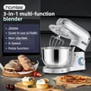 Homlee 3 In 1 Robot De Cocina con Picadora De Carne y Batidora,2000W Amasadora Multifunción, 5.5L Cuenco De Acero Inoxidable,1.5L Exprimidor De zumo, 6 Niveles De Velocidad - 8