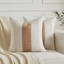 Fundas Cojines 40x40 Marrón Boho Moderno Decorativa Otoño Funda de Cojin Bohemio Suave Algodón Lino Almohada Sofa Cojín Cuadrado para Sofá, Sala de Estar, Jardín, Decoración del Hogar Juego 2 - 5