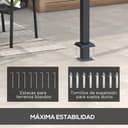 Outsunny Pérgola 3x4 m Gazebo Cenador de Jardín con Techo Retráctil de Poliéster y 12 Orificios de Drenaje Pérgola para Patio Terraza Exterior Blanco y Gris Oscuro - 5