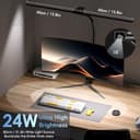 EYOCEAN Schreibtischlampe, Doppelkopf Schreibtischlampe Klemmbar, 24W 80cm Tageslichtlampe Schreibtisch mit Fernbedienung, Dimmbare Monitor Lampe, Büro Tischlampe, Augenschutz Bildschirmlampe - 2