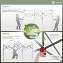 VOUNOT® 3m x 3m Pop Up Heavy Duty Gazebo with Sides, Central Lock System & 4 Weight Bags & Carry Bag, Marquee Garden Party Tent Outdoor, Green - 3