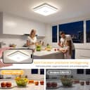 Deckenlampe, 24W LED Deckenleuchte Dimmbar mit APP, 3000-5000K Warmweiß/Naturweiß/Kaltweiß Modern lampe eckig mit Nachtlicht, Badezimmer Lampe decke für Bad Wohnzimmer Küche Flur Schlafzimmer, 32CM - 7