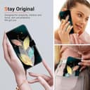 Case for Realme GT Neo6 Wallet Case with Leaves, colourful, fluorescent, transparent, multicoloured leaves, Skin Feel PU Leather Flip Folio Credit Card Holder Stand Phone Cover for Realme GT Neo6 - 4