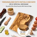 Couples Gift Personalised Olive Wood Cutting Board Chopping Board Wedding Gift New Home Gift Engagement Wedding Anniversary Valentines Initials Design in 25cm 30cm 40cm 50cm (Rustic 50cm) - 3