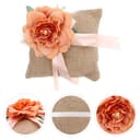 Luxshiny Cuscino Portafedi in Lino Naturale Set da 1 Pezzo Colore Arancione Rustico Decorazione Matrimonio Fatta a Mano per Cerimonia e Anniversari - 9