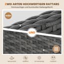 UDPATIO Lounge Möbel Outdoor Set 5-teilig mit Verstellbaren Sessel, Fußhocker und Couchtisch | Rattan Gartenmöbel | Balkonmöbel Kleiner Balkon | Wetterfest Terrassenmöbel | Dunkelgrau - 7