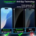 IMBZBK für iPhone 17 Pro Max für Panzerglas Sichtschutz, Auto-Installation, mit Kameraschutz, Anti Spy 9H+ Härte Privacy Schutzfolie, Militärstandard Schutz Folie, Anti-Kratzer, 3+3 Stück - 2