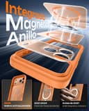TOCOL Funda para iPhone 17 Pro MAX, Protección Lente Cámara, Anillo Magnético Integrado, Compatible con Magsafe, Protección contra Caídas, Translúcida Mate Trasera, Naranja - 3