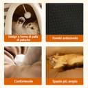 Galatée Cuccia Per Gatti, Graziosa Cuccia Per Gatti e Cani a Forma Di Igloo Con Cuscino Rimovibile, Comoda Tenda Triangolare Per Animali Domestici, Caldo Nido Per Animali Domestici(M, Grigio) - 4