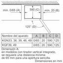 Bosch - Frigorífico Combi, 60 cm, Serie 2, NoFrost, Iluminación LED, MultiAirFlow, Blanco, KGN36NWEA - 9